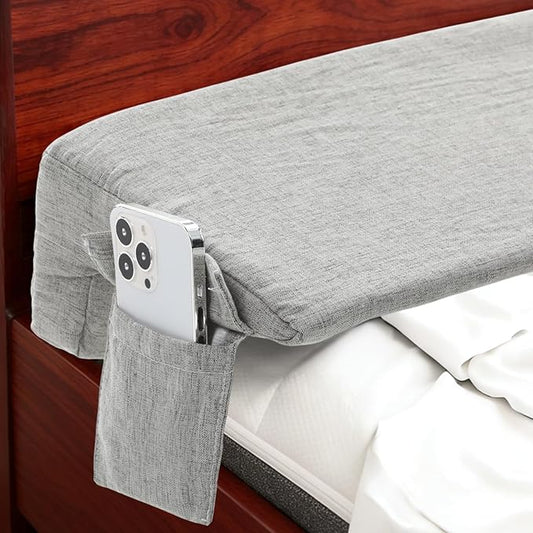 Novabright 39"x 8"x 5" Bed Wedge Pillow Gap Filler for Headboard Gap Filler Bed Wedge Pillow with Side Pocket Gaps Mattress Wedges Gaps Fillers to Stop Items Falling Down, Removable and Washable