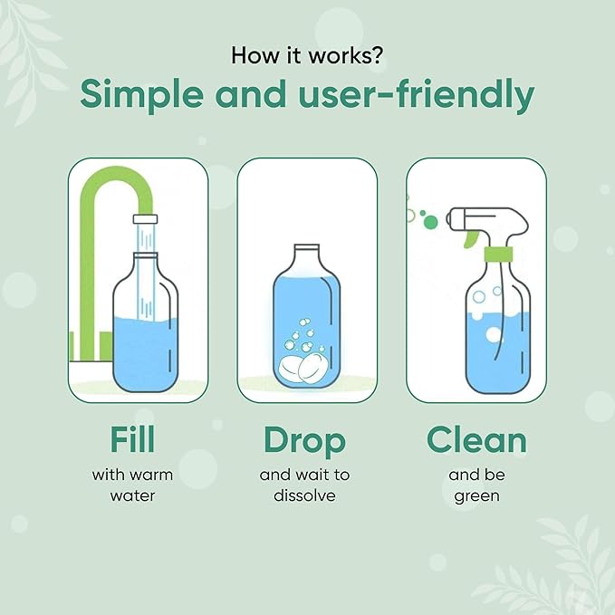 Green Llama Eco-Friendly Glass and mirror Cleaning Spray | 16oz Glass Bottle, 1 Refill Tablet, Listea Cubeba Scent - Natural, Sustainable, Safe for Home Surfaces | Ideal for Eco-Shoppers
