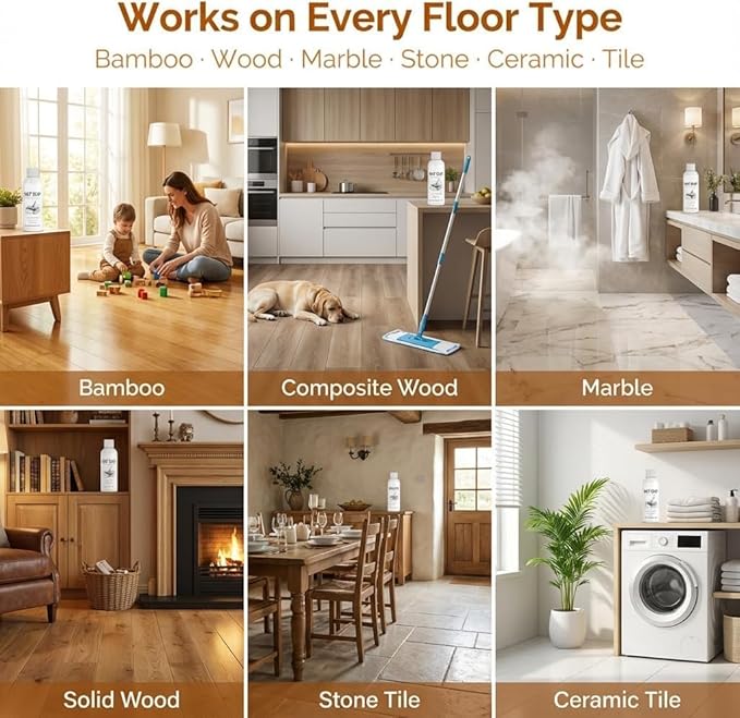 5 in 1 Floor Cleaner, 2026 New 5 in 1 Fast-Drying Fragrance Cleaning Care Solution, Dual-Action Stain and Odor Remover for Hardwood Floors, Natural Shine for Mopping Home Kitchen Bathroom (3Pcs)