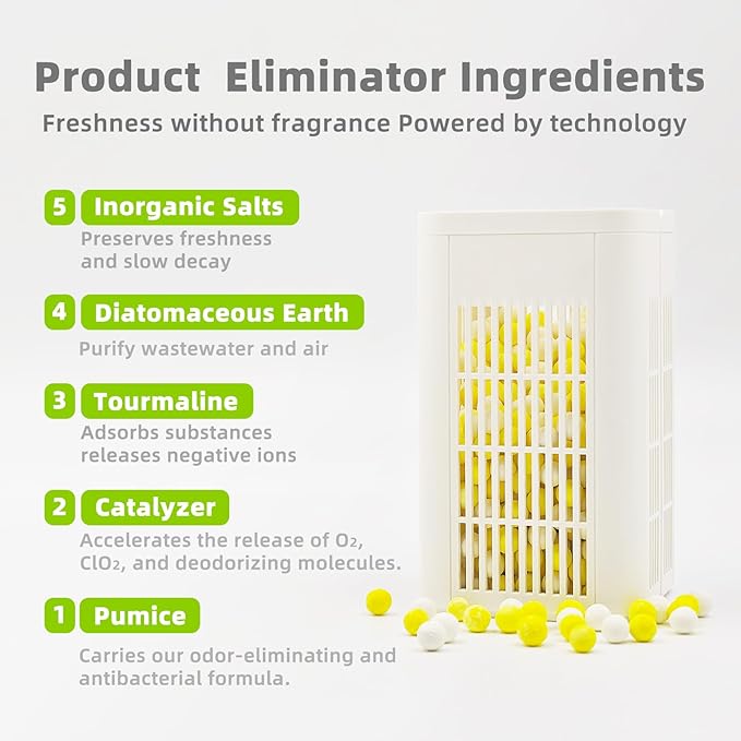 Strongest Refrigerator Deodorizer Odor Eliminator, 12 Months Long-Lasting Freshness for Refrigerator Shoe Cabinet Bathrooms Cars, More Effective Than Baking Soda, 1 pack