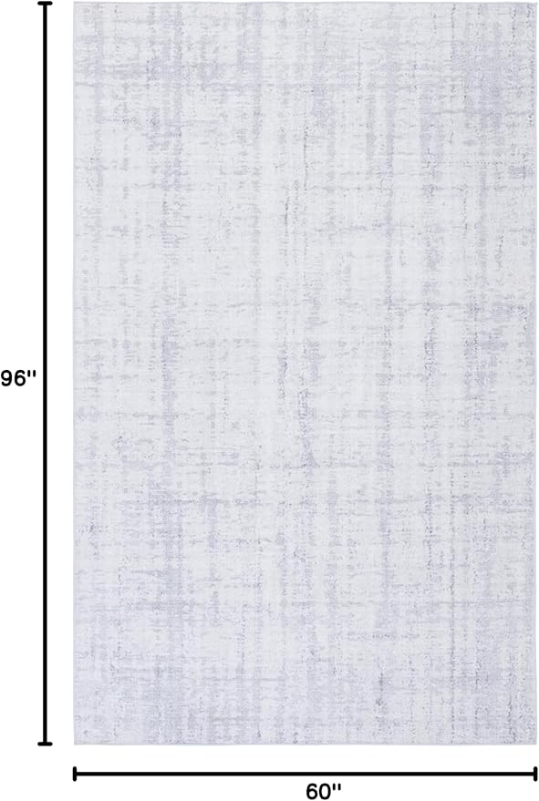 SAFAVIEH Washable Rug Tacoma Collection - 5' x 8', Light Grey & Grey, Slip Resistant & Easy to Clean, Ideal for Living Room, Bedroom, Home Office, Dining Space (TAC857F)