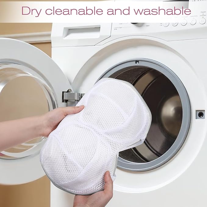2 Pack Large Bra Washing Bags for Laundry, Underwear Brassiere Wash Bag Set Bra Bags for Wash Machine With Zipper Lingerie Bag for Washing Delicates Women Bras Washer Protector (Gray)