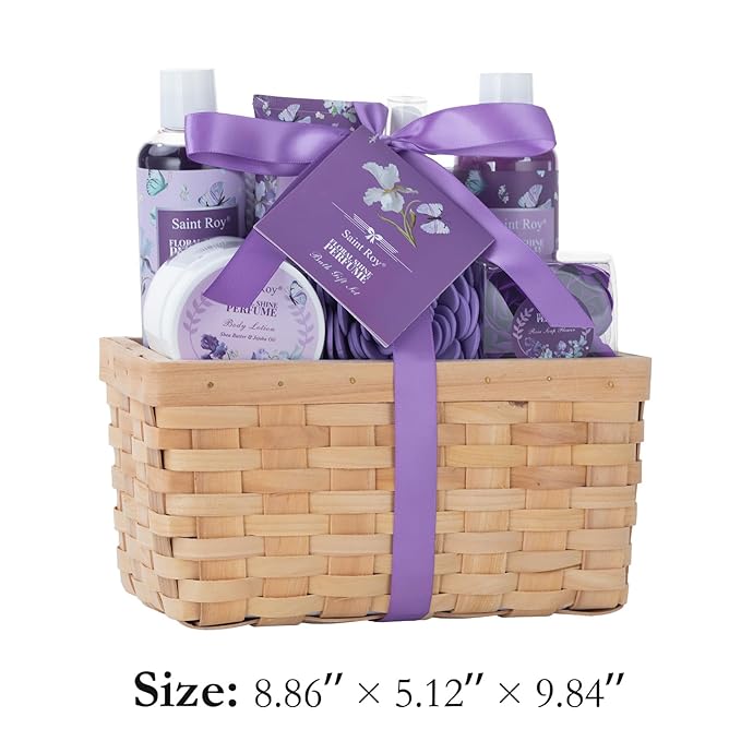 Bath & Shower Gifts for Women, Perfume Bath and Body Gift Basket, Skin Care Set, Spa Kit, Self-Care Set, Home Spa Gift, Pampering Kit, Relaxation Gift, Birthday, Christmas, Mother Day, Anniversary