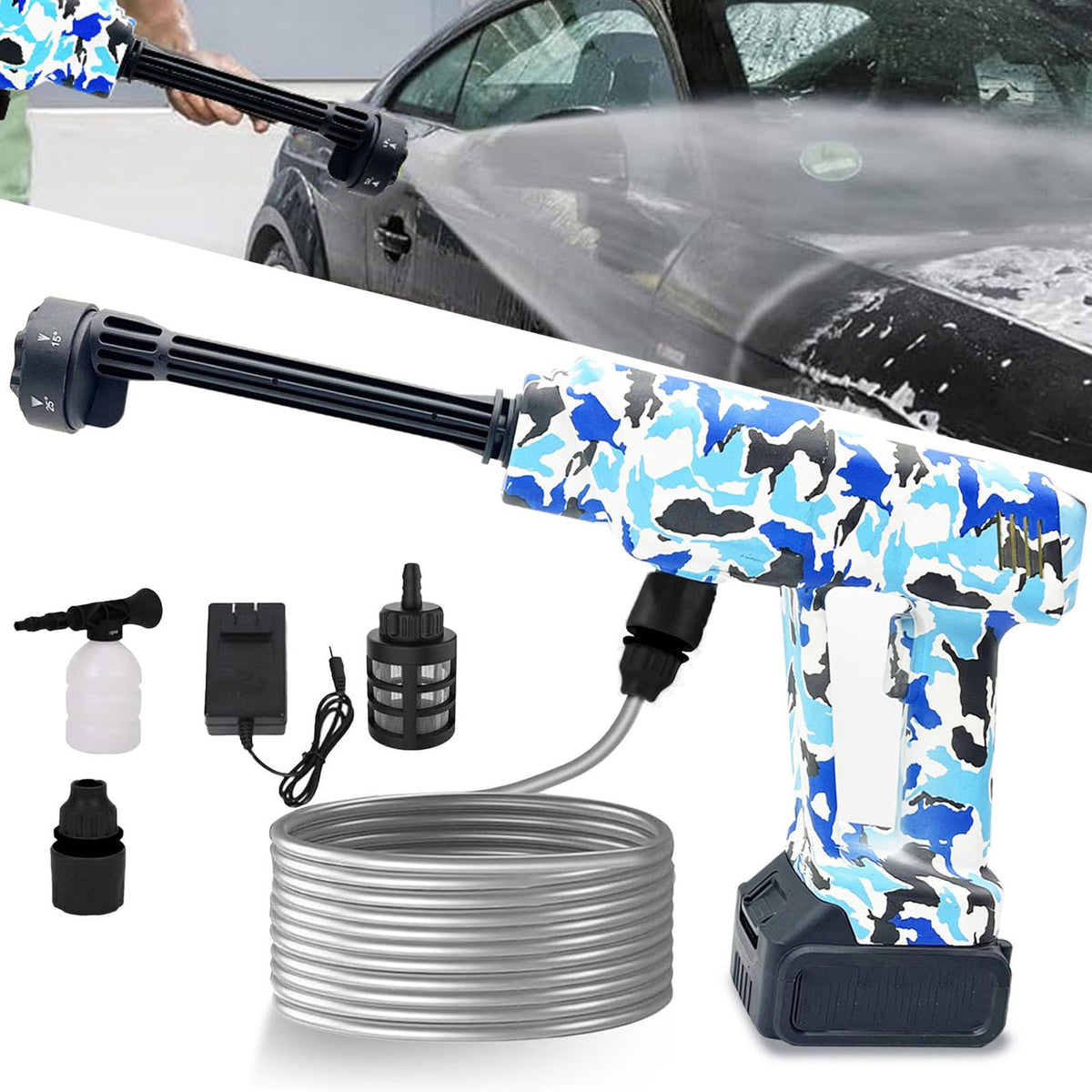 Portable Cordless Blade Blower, 6-in-1 Nozzle Powered - Image 1