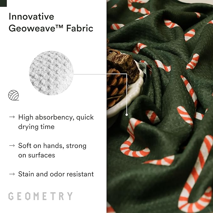 GEOMETRY Christmas Kitchen Towels - Quick Dry Microfiber Cloth Dish Towels for Kitchen Drying - Premium Quick Dry Towel (Wrapped Up, 1 Pack)