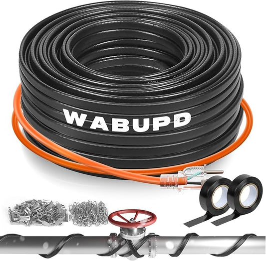 3FT-200FT Heat Tape for Water Pipes, -40°F Deicing Pipe Heat Cable,Electric Heating Cable Pipe,Frezze Protection for Heat Trace Cable for Metal, Plastic Home Pipes,Gutter,120V 5W/ft（120FT）