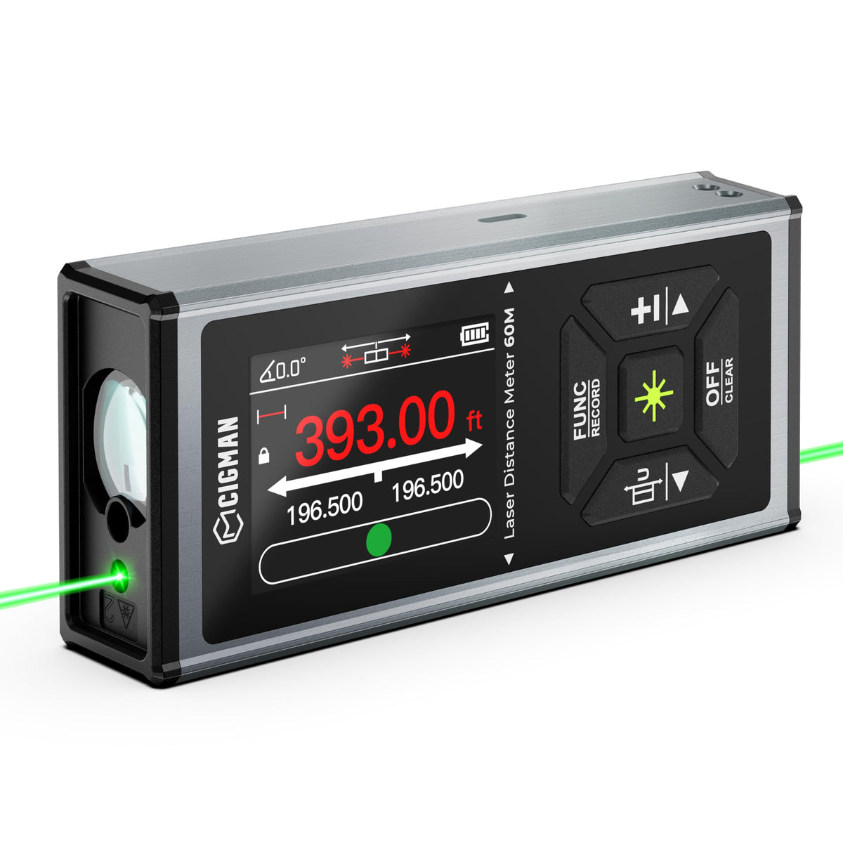 CIGMAN Dual Laser Measuring Tool, 393FT Green Laser - Image 1
