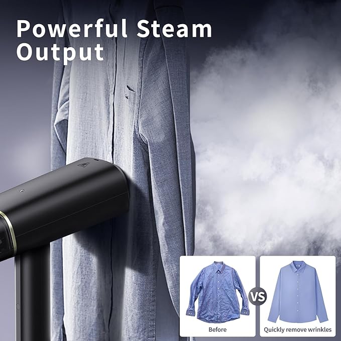 Dual Voltage(100~250V) Travel Steamer for Clothes Portable Mini with European Plug Adapter for International Travel, Europe Travel Essentials for Women, European Travel Must Haves