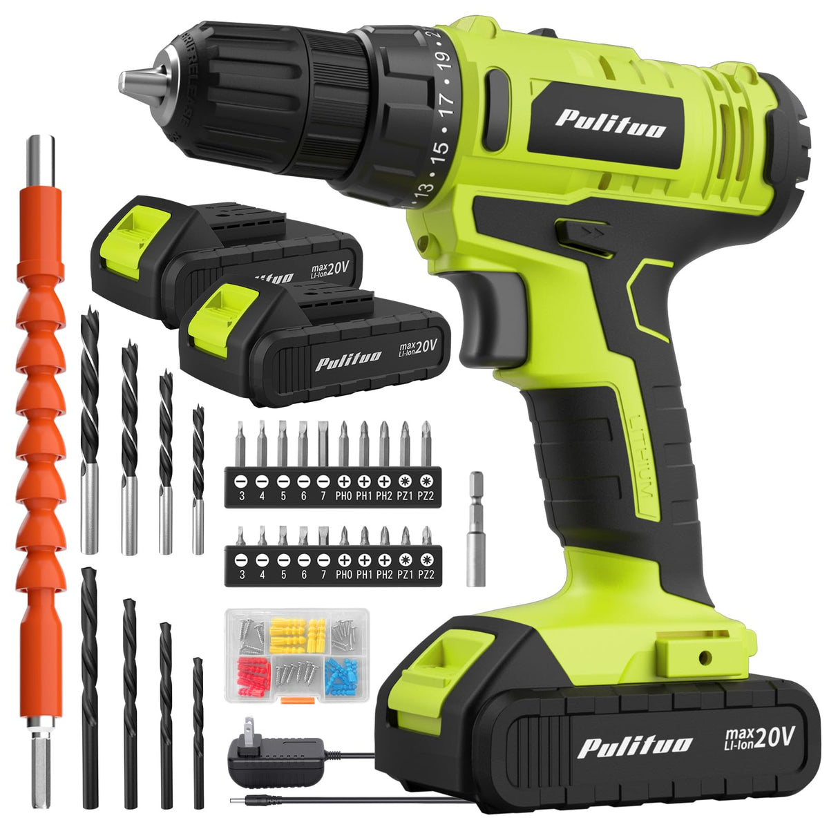 PULITUO'S 20V Cordless Drill/Driver, Electric Screwdriver - Image 1