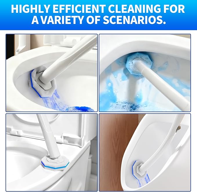 120pcs Bulk Pack of Disposable Toilet Brush Heads，Toilet Wand Refills for Toilet Bowl Brush Cleaner Pads,Toilet Brush Replacement Compatible Heads with Most Toilet Brushes