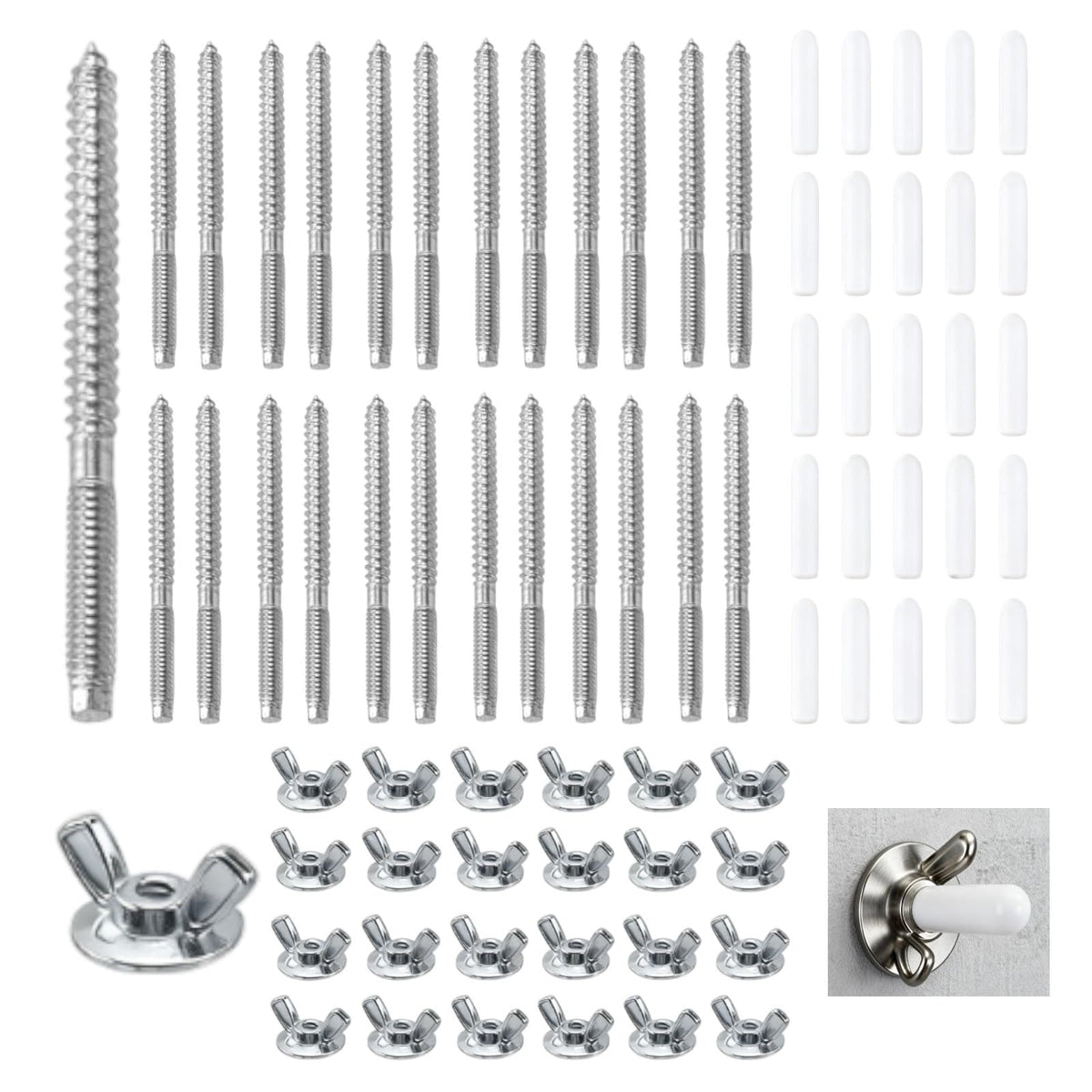 CNQLIS 25 Set 1/4"-20 x 2-1/4" Hurricane Anchoring Kit - Image 1