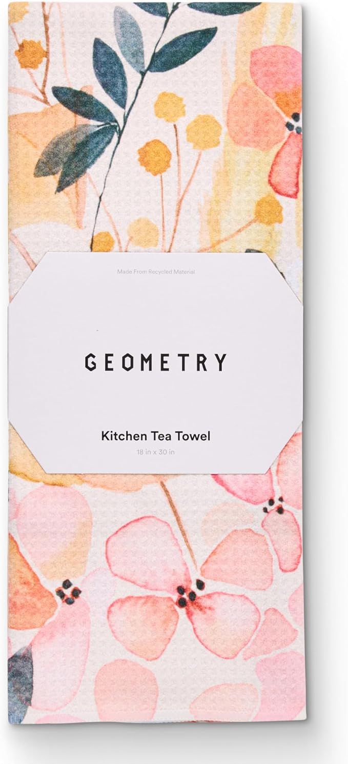 GEOMETRY Kitchen Tea Towels - Quick Dry Microfiber Dish Towels for Kitchen Sleepy Fields, 18" x 30" 1 Pack
