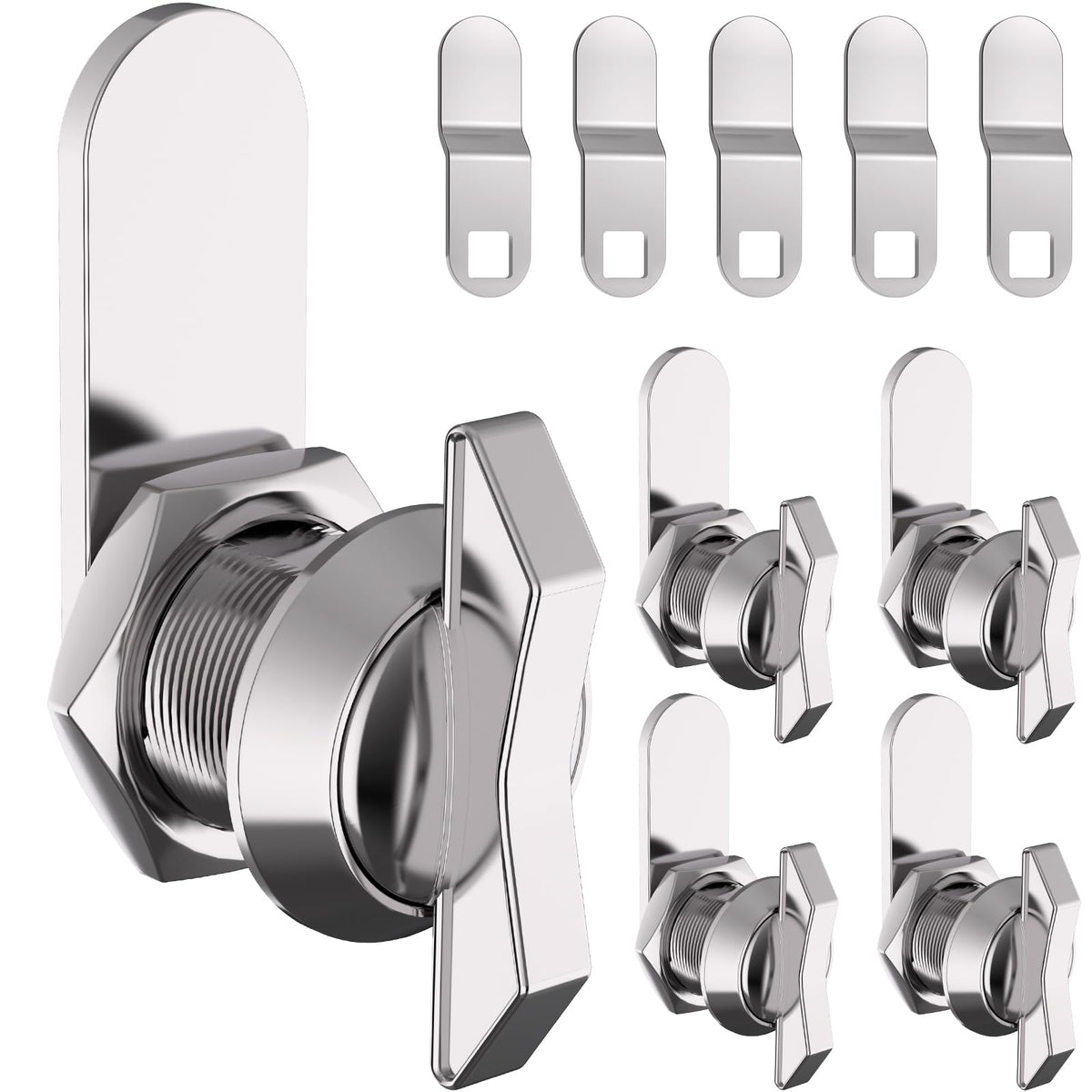 5/8 Inch Thumb Operated Offset Cam Lock Set - Keyless 5PC - Image 1