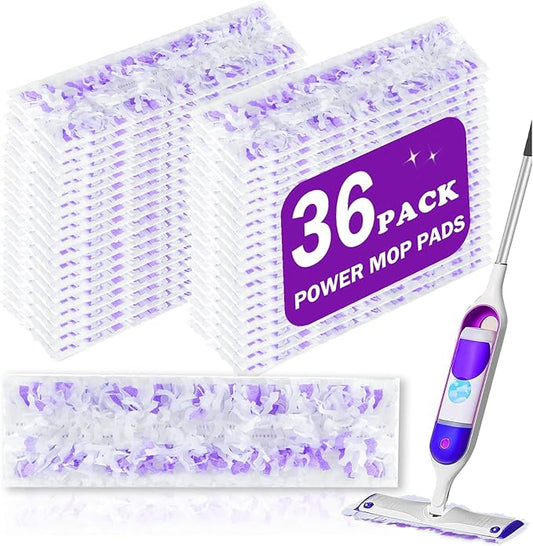 36 Pack Power Mop Refill Pads for Swiffer PowerMop - Mop Pads Refills for All Multi-Surface Hardwood Floor Cleaning, 12 Layers Thickened Durable | Super Absorbent | Stickiness