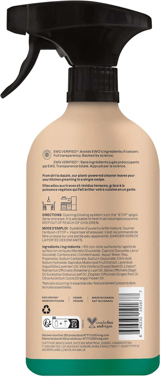 EWG Verified Kitchen Cleaner Spray, Degreaser to Cut Grease & Grime, Plant-Based & Vegan, Lavender & Rosemary, 26 Fl Oz (Pack of 3)