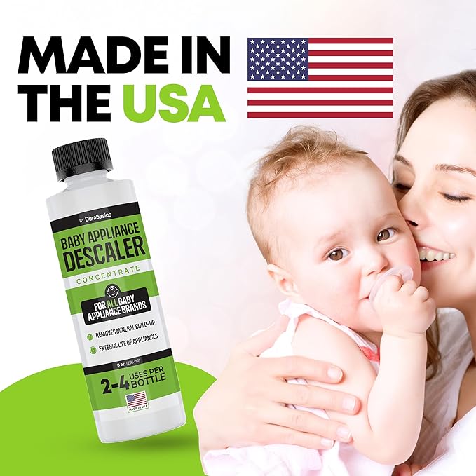 [2 Pack] Descaler for Baby Bottle Sterilizer - Baby Appliance Descaler - Made in USA - Effective Yet Gentle - Odorless - Removes Mineral Build Up - Compatible with All Appliances - Citric Acid - 16Oz