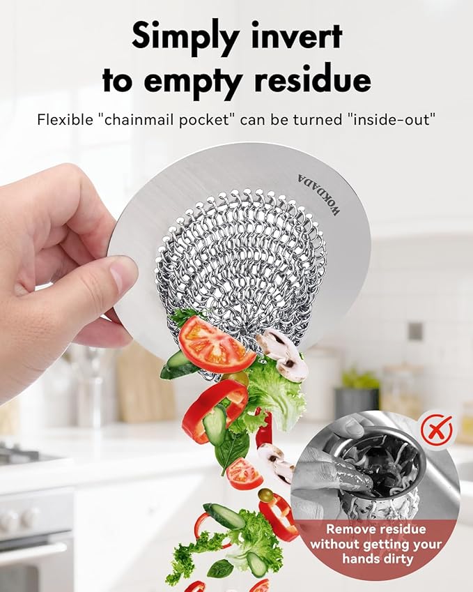 Sink Strainer with Stopper, Wokdada Revolutionary Clog-Free Food Catcher for Garbage Disposal