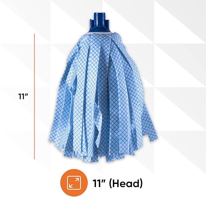 Superio String Mop Replacement, Cotton Mop Head Refill, Blue Heavy Duty for Hardwood Floor Cleaning