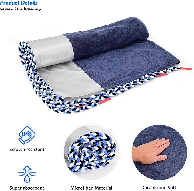 EHDIS Window Tinting Dash Cover Protection,3 in 1 Super Absorbent Car Dashboard Towel Tool Soak Rope Waterproof Cloth Cover for Vehicle Windshield Dash Window Scratch Free Tint Tools