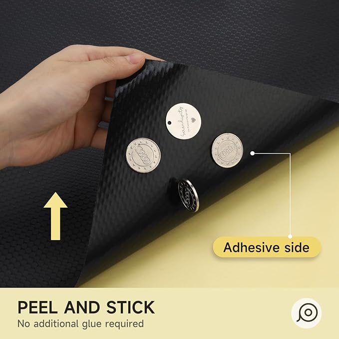 WochiTV Adhesive Shelf Liner 11.8 X 360 Inches Peel and Stick Kitchen Liner for Cabinets, Drawers Removable Protector Mat Waterproof Contact Covering for Dresser Pantry Countertops Shelves, Black