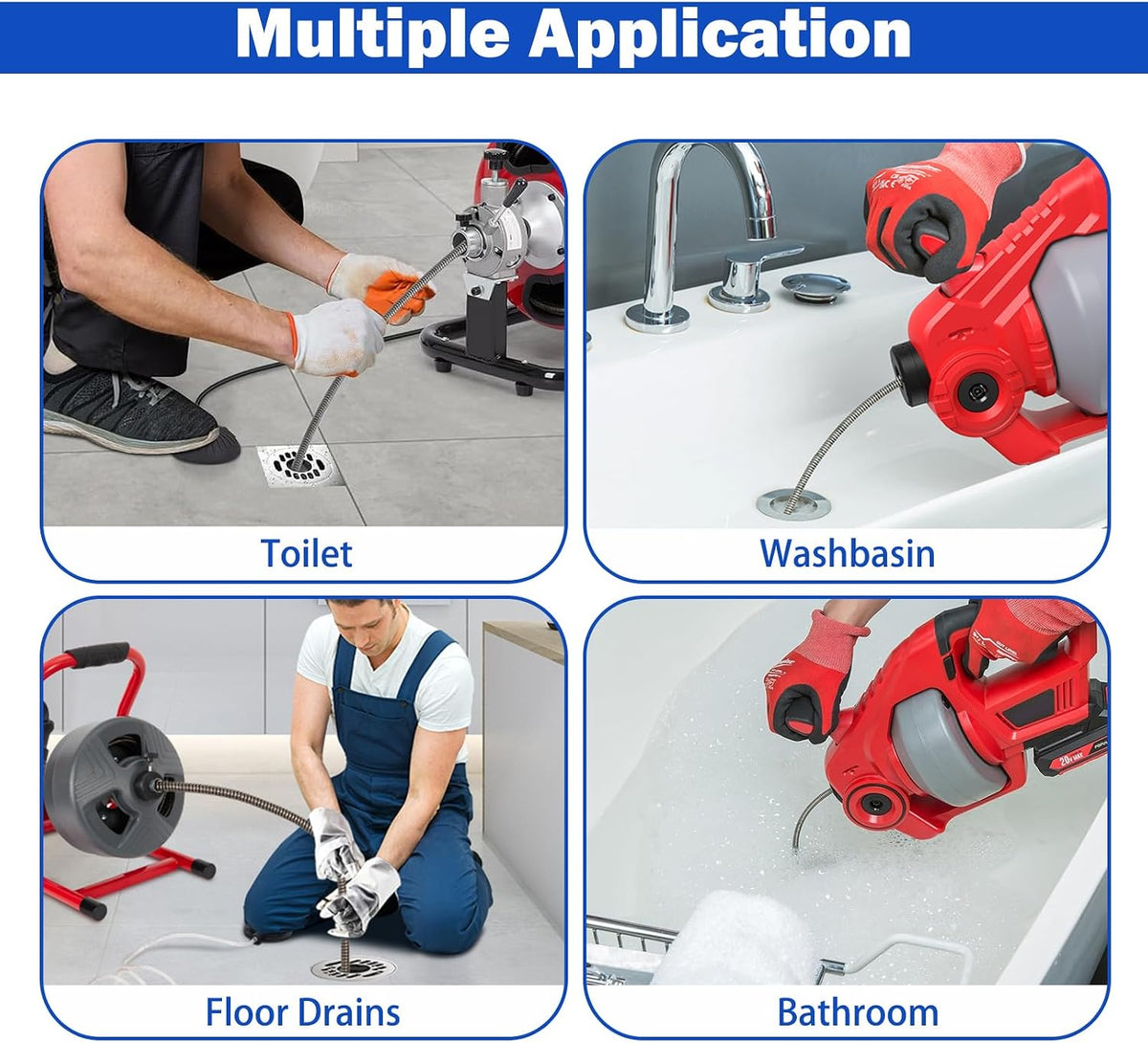 Weiwei Drain Snake Cutter & Auger Head Attachment Set
