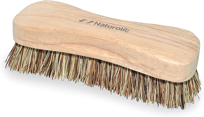 All-Natural Wooden Scrub Brush | Wooden Handle | Palmyra Bristle Brush for Cleaning (Palmyra Bristle Brush Set of 12)