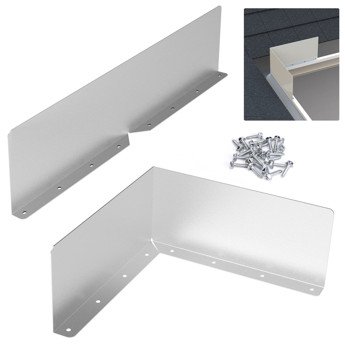 2 Pcs Gutter Valley Splash Guards, Rain Gutter Valley Roofing - Image 1