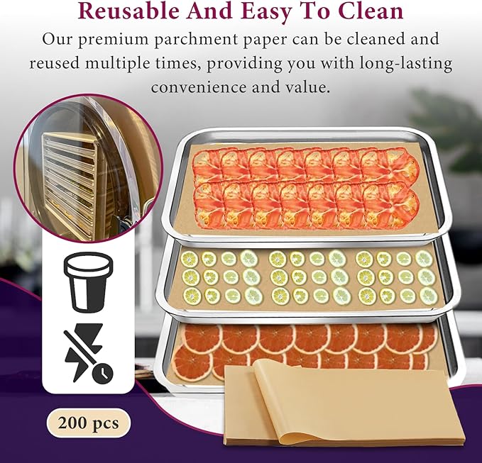 200 Packs Parchment Paper Sheets for Harvest Right Freeze Dryer - Harvest Right Freeze Dryer Accessories for Medium Trays, Parchment Sheets, Freeze Dryer Tray Mats for Harvest Right(17" x 6.8")