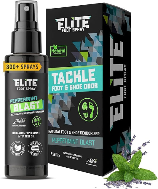 Elite Sportz Shoe Deodorizer (800+ Sprays) - Foot Spray and Shoe Odor Eliminator - No More Smelly Shoes or Stinky Feet with our Peppermint Shoe Freshener - Small Gift for Men & Women