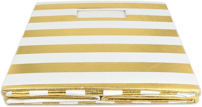 DII Polyester Cube Storage Collection Hard Sided Collapsible, 11x11x11, Gold