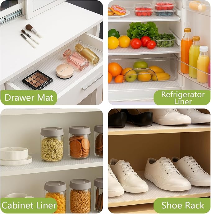 Shelf Liner 36 Inches Wide, Non-Slip Cabinet Liner Thickened, Washable Under Sink Mat, Non Adhesive Drawers Liner for Kitchen Cabinet, Shelves, Refrigerator, Desks, Clear, 36 Inches x 20 FT