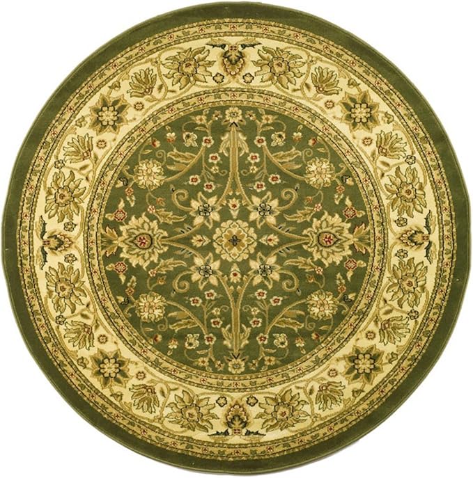 SAFAVIEH Lyndhurst Collection Area Rug - 8' Square, Sage & Ivory, Traditional Oriental Design, Non-Shedding & Easy Care, Ideal for High Traffic Areas in Living Room, Bedroom (LNH212C)
