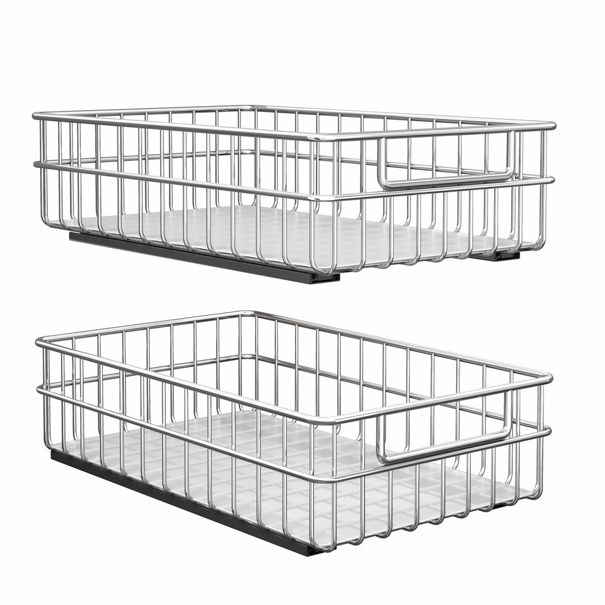 Pull out Cabinet Organizer, Stainless Steel 2-Pack Slide | Home Repair - Image 1
