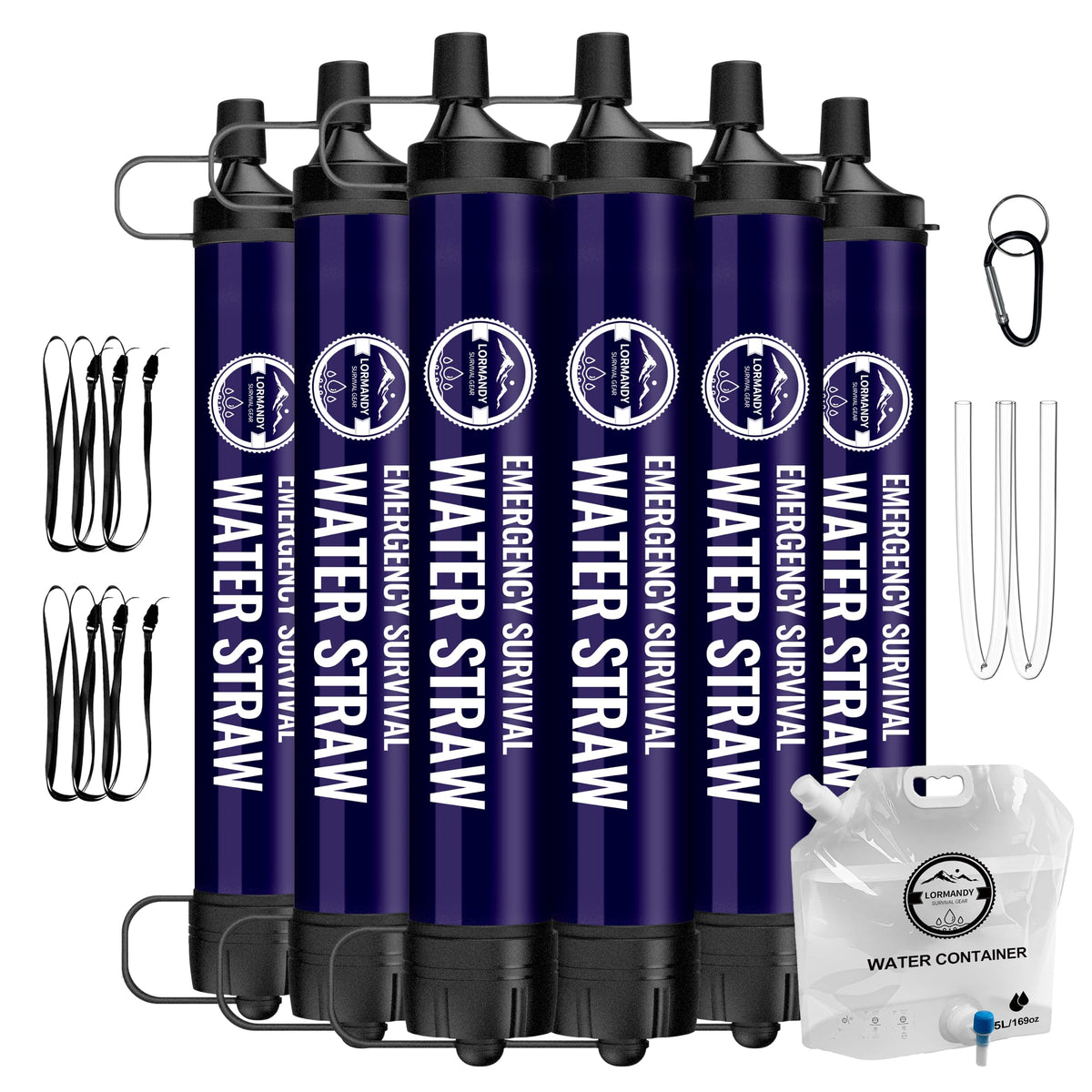 Water Filter Straw 6Packs,New Combo BPA-Free Portable 5L - Image 1