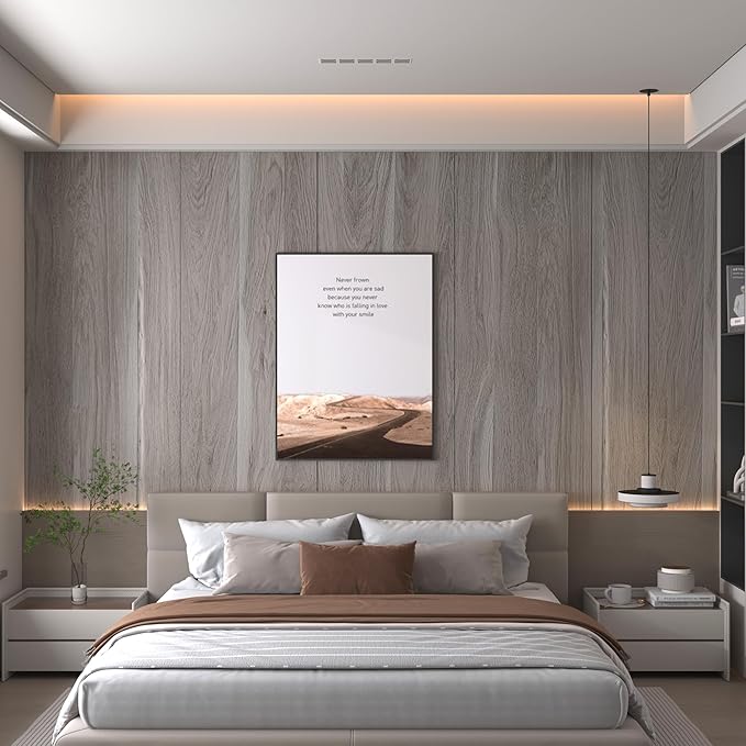 Light Wood Contact Paper Oak Contact Paper for Countertops Grey Faux Wood Wallpaper Peel and Stick Cabinet Covering 16"×197" Wood Countertop Covers Vintage Wood Grain Vinyl Wrap Wall Paper Sticker