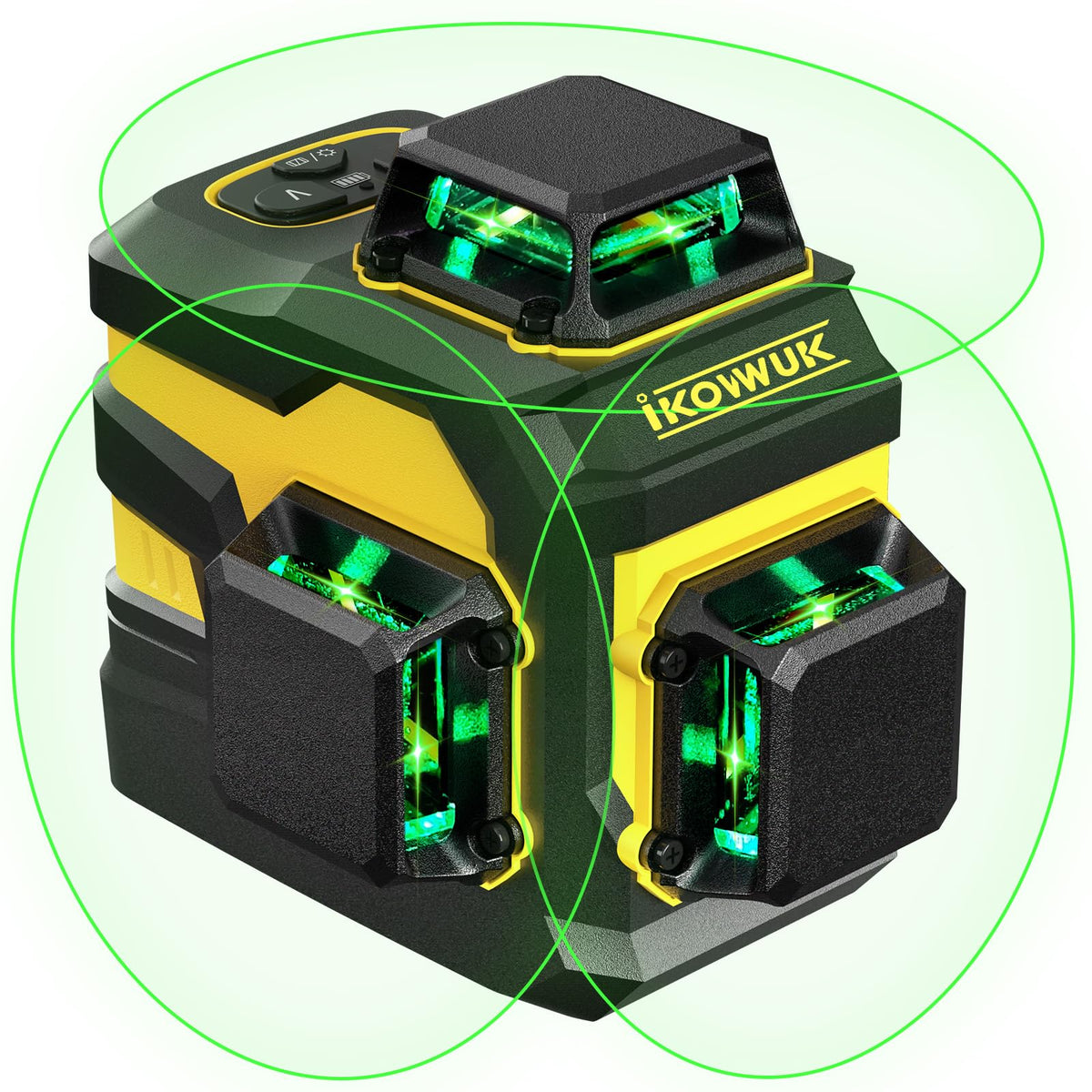 Laser Level with 12 Green Lines, Built-in 5200 mAh Li-ion Battery - Image 1