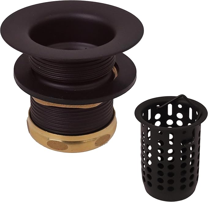 Westbrass D218-12 Junior Bar and Laundry Sink Drain Assembly with Removable Strainer Basket, Oil Rubbed Bronze