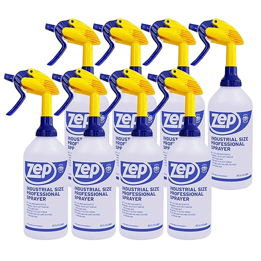 Zep Industrial Sprayer Bottle - 48 Ounces (Case of 8) C32810 - Up to 30 Foot Spray, Adjustable Nozzle