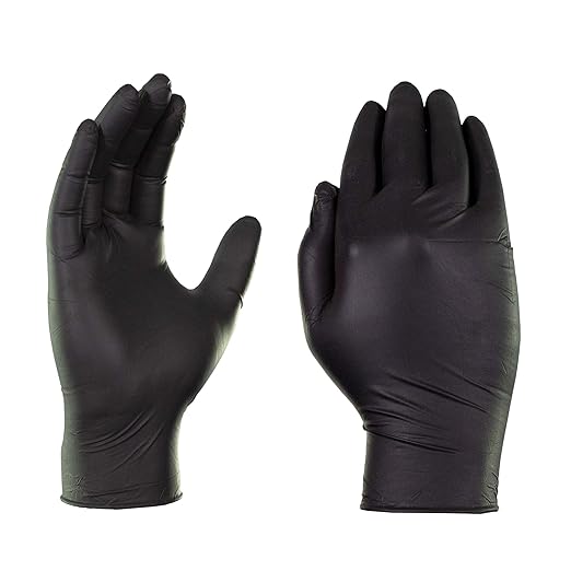 AMMEX Black Nitrile Exam Gloves, Case of 1000, 3 Mil, Size Small, Latex Free, Powder Free, Textured, Disposable, Non-Sterile, Food Safe, ABNPF42100