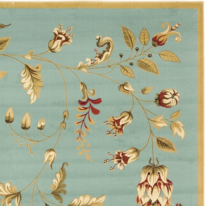 SAFAVIEH Lyndhurst Collection Area Rug - 8' x 11', Blue & Multi, Traditional Floral Design, Non-Shedding & Easy Care, Ideal for High Traffic Areas in Living Room, Bedroom (LNH552-6591)
