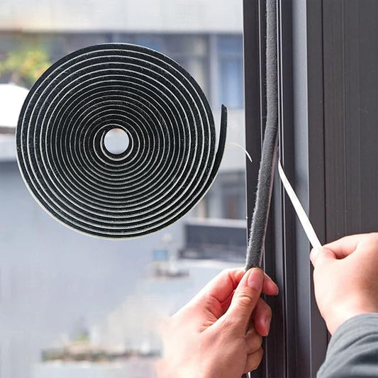 Bruiefpap 39.4FT Weather Stripping for Doors and Windows, Self-Adhesive Window Insulation for Winter, Weatherstrip for Draft Stopper, Soundproofing, Dustproof, 0.35'' Wide x 0.35'' Thick, Black