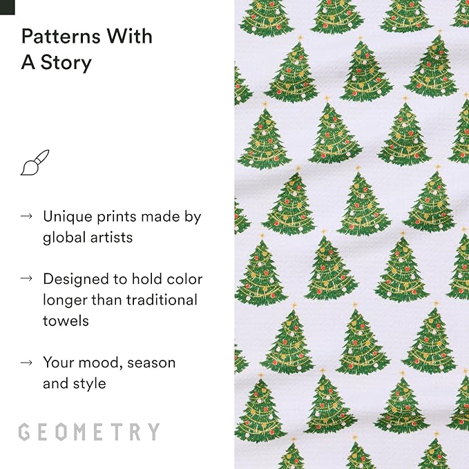 GEOMETRY Christmas Kitchen Towels - Quick Dry Microfiber Cloth Dish Towels for Kitchen Drying - Premium Quick Dry Towel - Decked Out