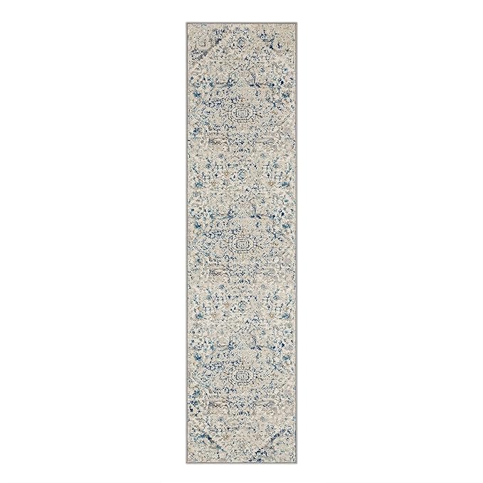 Mohawk Home Invati Traditional Floral Ornamental Royal Blue 2' 11" x 5' Area Rug Perfect for Living Room, Dining Room, Office