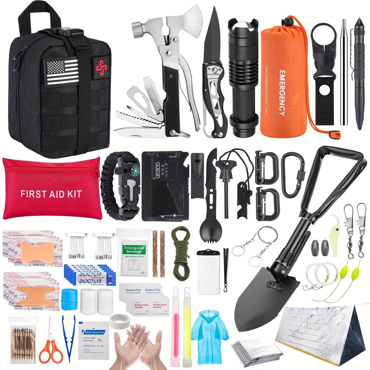 Survival Kit, 252Pcs Survival Gear First Aid Kit with Molle - Image 1