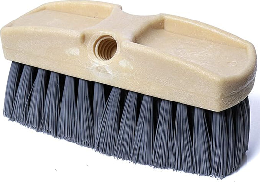 GutterMaster GM-214P-8 Grey 8 Inch Oblong Medium Stiff Flow Through Floor and Deck Scrub Brush Head