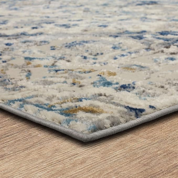 Mohawk Home Invati Traditional Floral Ornamental Royal Blue 2' x 10' Area Rug Perfect for Living Room, Dining Room, Office