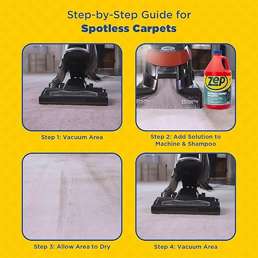 Zep Concentrated Premium Carpet Shampoo – Deep Clean Carpets & Remove Tough Stains – 1 Gallon E-Z Fill Sprayer 2-Pack – Bundle