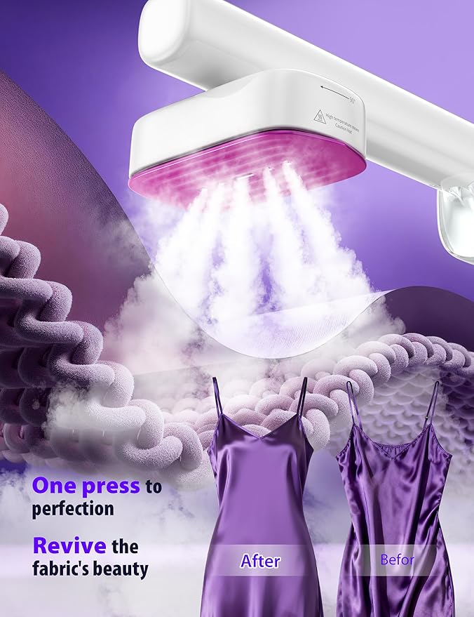 Travel Steamer for Clothes,15s Fast Heat-up Portable Iron,35mins Runtime & 180ml Large Tank,25g/min Steam,Ceramic Panel,1.8m power cord,Wrinkle Remover for Travel, Home, Office(White)