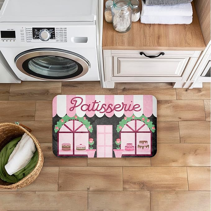 Kitchen Patisserie Cakes Anti-Fatigue Floor Mat, Ergonomic Cushioned Kitchen & Standing Mat with Non-Slip Backing, Eco-Friendly Comfort Mat, Design by Lil' Rue, 30"x18"
