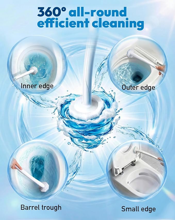 Disposable Toilet Wand Refill Compatible with Clorox Toilet Brush, 60 Count Disposable Heads for Deep Cleaning